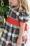 The Beaufort Bonnet Company Girl's Cindy Lou Sash Dress - Aiken Place Place with Richmond Red