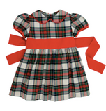 The Beaufort Bonnet Company Girl's Cindy Lou Sash Dress - Aiken Place Place with Richmond Red