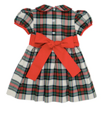 The Beaufort Bonnet Company Girl's Cindy Lou Sash Dress - Aiken Place Place with Richmond Red