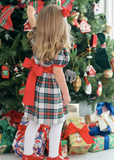 The Beaufort Bonnet Company Girl's Cindy Lou Sash Dress - Aiken Place Place with Richmond Red