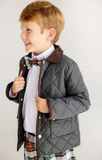 The Beaufort Bonnet Company Boy's Caldwell Quilted Coat - Montague Moss with Chelsea Chocolate Corduroy Collar