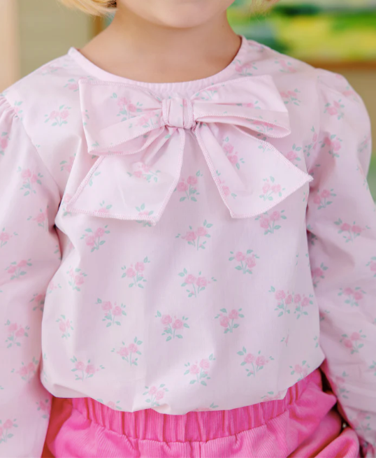 The Beaufort Bonnet Company Girl's Beatrice Bow Blouse - Best Buds