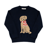 The Beaufort Bonnet Company Boy's Isaac's Intarsia Sweater - Nantucket Navy with Dog Intarsia