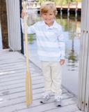 The Beaufort Bonnet Company Boy's Gates Sweeney Sweatpant - Saratoga Stone with Buckhead Blue Stork