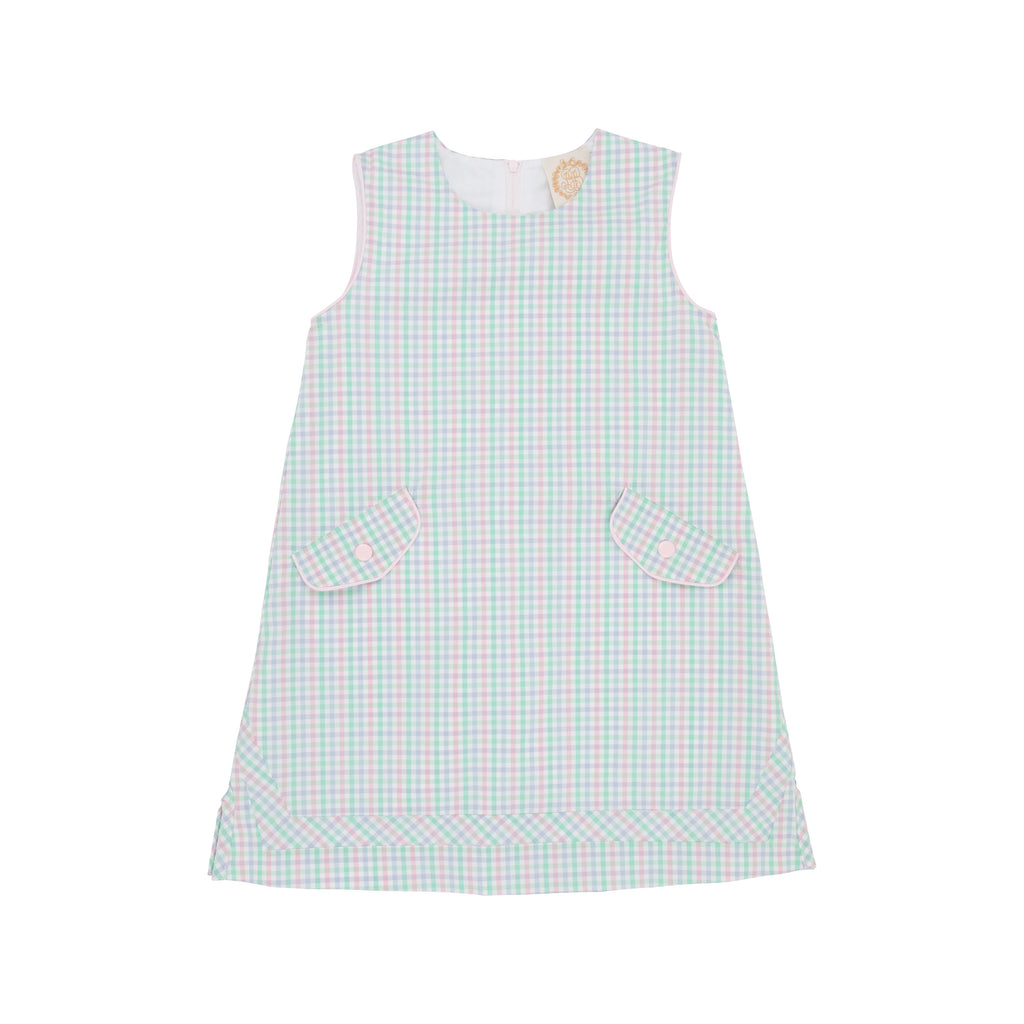 The Beaufort Bonnet Company Girl's Taylor Tunic Dress - Sir Proper's Preppy Plaid With Palm Beach Pink