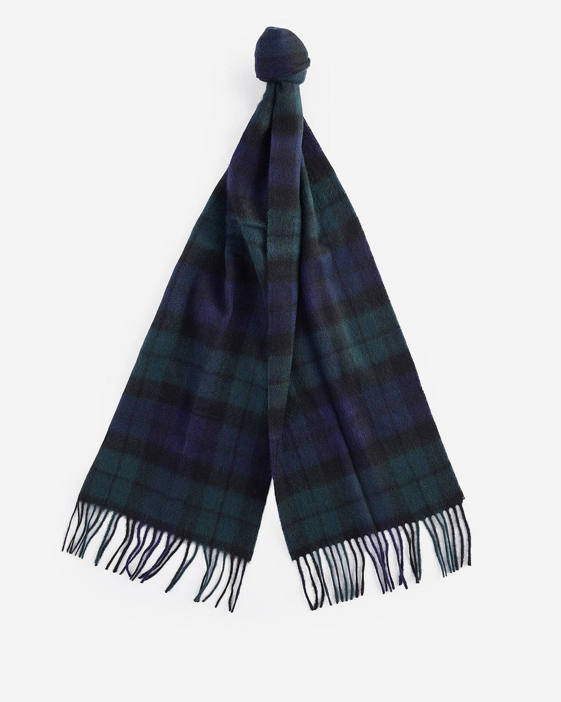 Barbour New Check Tartan Scarf Lambswool and Cashmere - Black Watch