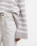 Barbour Women's Irene Striped Crew Neck Jumper - Oat Stripe