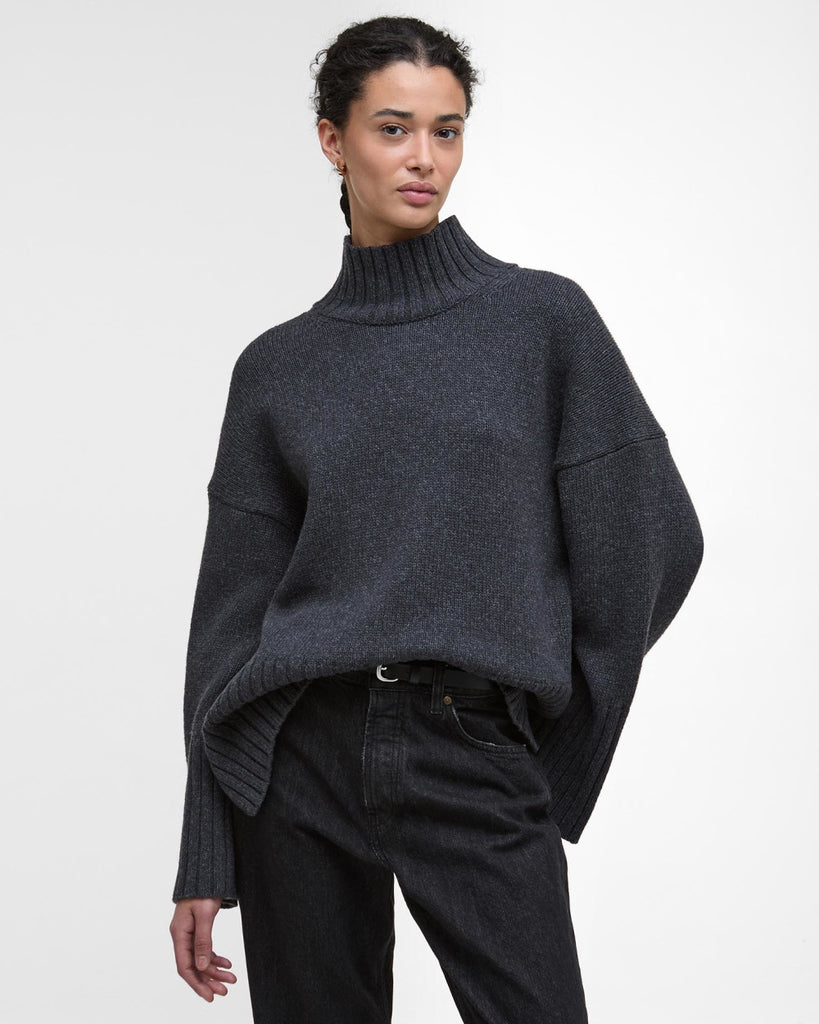 Barbour Women's Serena High-Neck Jumper - Charcoal