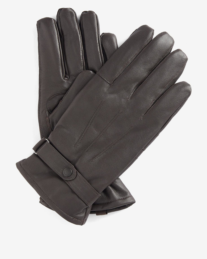 Barbour Burnished Leather Thinsulate Gloves - Dark Brown
