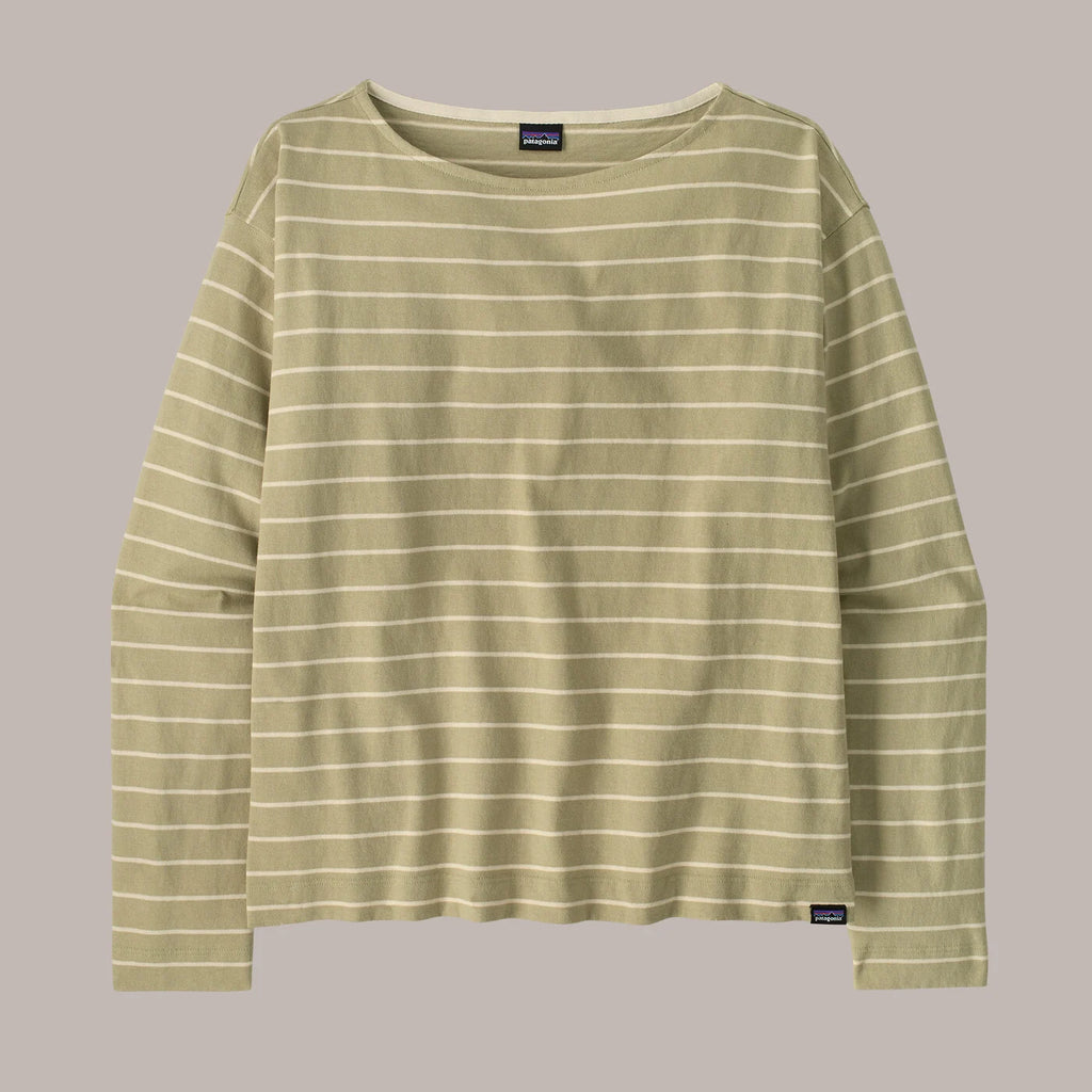 Patagonia Women's Long-Sleeved Mariner Top - Boat Stripe: Weathered Stone