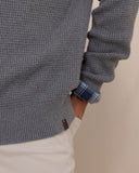 Southern Tide Men's Bass Creek Quarter Button Pullover - Heather Anchor Grey
