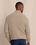 Southern Tide Men's Bass Creek Quarter Button Pullover - Heather Sandstone Khaki