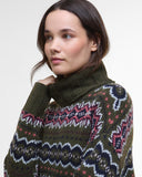 Barbour Women's Helen Fair isle Roll-Neck Jumper - Olive Multi Classic