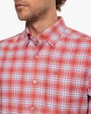 Southern Tide Men's Beach Flannel Heather Howland Plaid Sport Shirt - Heather Dusty Coral