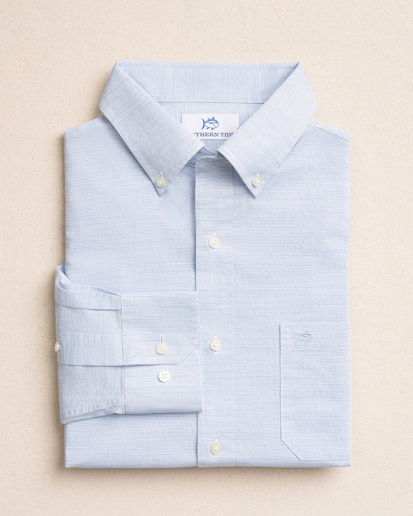 Southern Tide Men's Beachcomber Stripe Sport Shirt - Light Blue