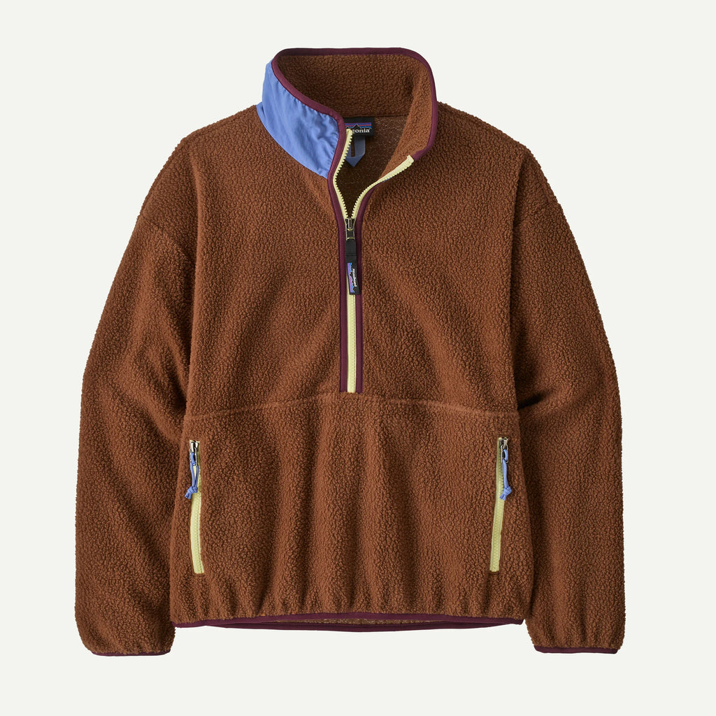 Patagonia Women's Shearling ReCrafted Marsupial Pullover - Beer Bottle Brown