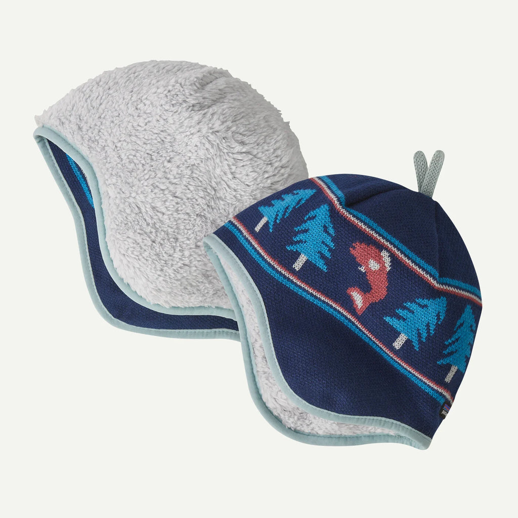 Patagonia Baby Reversible Beanie - Beary Fun: Clement Blue