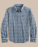 Southern Tide Boys Intercoastal Colleton Plaid Sport Shirt - Dress Blue