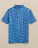 Southern Tide Boys Driver Nautical Flags Printed Performance Polo - Nautical Blue