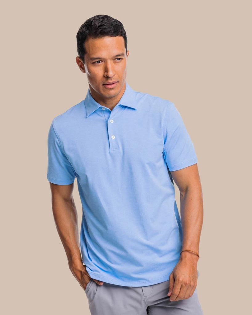 Southern Tide Men's brrr-eeze Heather Performance Polo Shirt - Ocean Channel