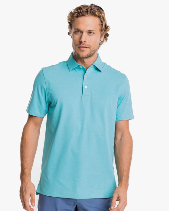 Southern Tide Men's brrr°®-eeze Heather Performance Polo Shirt - Heather Tidal Wave