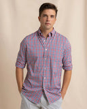 Southern Tide Men's Brrr Intercoastal Haywood Plaid Sport Shirt - Mineral Red