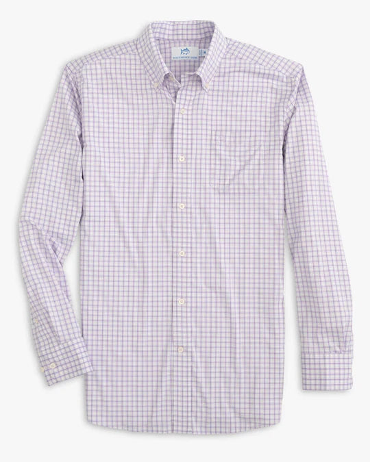 Southern Tide Men's brrr°® Skycrest Plaid Intercoastal Sport Shirt - Orchid Petal
