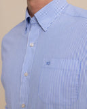 Southern Tide Men's Charleston Granby Stripe Long Sleeve Sport Shirt - Cobalt Blue
