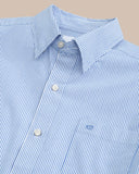 Southern Tide Men's Charleston Granby Stripe Long Sleeve Sport Shirt - Cobalt Blue