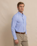 Southern Tide Men's Charleston Granby Stripe Long Sleeve Sport Shirt - Cobalt Blue