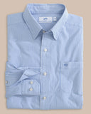 Southern Tide Men's Charleston Granby Stripe Long Sleeve Sport Shirt - Cobalt Blue