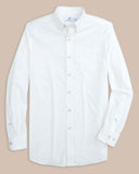 Southern Tide Men's Charleston Overbrook Solid Long Sleeve Sport Shirt - White