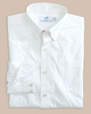 Southern Tide Men's Charleston Overbrook Solid Long Sleeve Sport Shirt - White