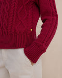 Southern Tide Women's Connie Cable Knit Sweater - Carolina Plum