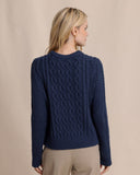 Southern Tide Women's Connie Cable Knit Sweater - Dress Blue
