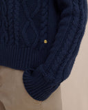Southern Tide Women's Connie Cable Knit Sweater - Dress Blue