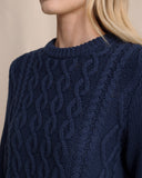 Southern Tide Women's Connie Cable Knit Sweater - Dress Blue