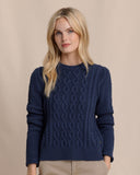 Southern Tide Women's Connie Cable Knit Sweater - Dress Blue