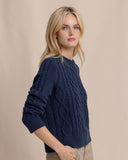 Southern Tide Women's Connie Cable Knit Sweater - Dress Blue