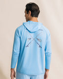 Southern Tide Men's Crossed Lines Coastal Breeze® Performance Hoodie - Ocean Channel