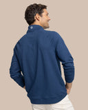 Southern TIde Men's Cruiser Heather Quarter Zip Pullover - Heather Dress Blue