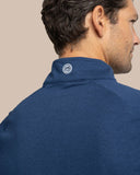 Southern TIde Men's Cruiser Heather Quarter Zip Pullover - Heather Dress Blue