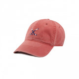 Smathers & Branson Crossed Hockey Sticks Nantucket Red Needlepoint Hat