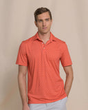 Southern Tide Men's Driver Lobster Printed Polo - Burnt Sienna
