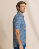 Southern Tide Men's Driver Ocean Echo Printed Polo - Nautical Blue