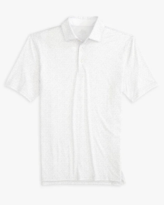 Southern Tide Men's Driver Over Clubbing Print Performance Polo Shirt - Classic White