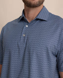 Southern Tide Men's Driver ST Geo Printed Polo - Dress Blue