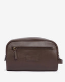 Barbour Leather Washbag - Dark Brown