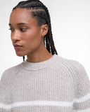 Barbour Women's Irene Striped Crew Neck Jumper - Oat Stripe
