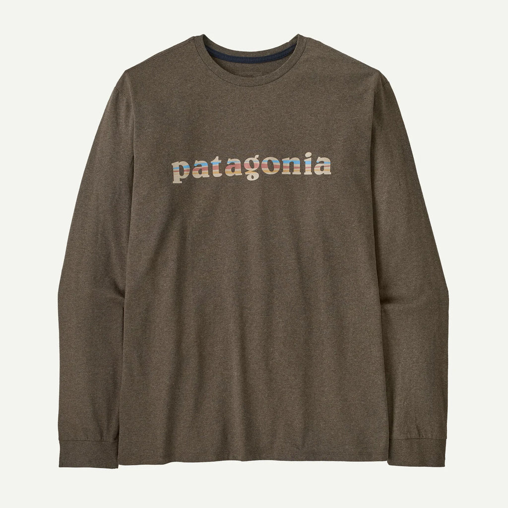 Patagonia Men's Long-Sleeved '73 Text Logo Responsibili-Tee® - Marlow Brown